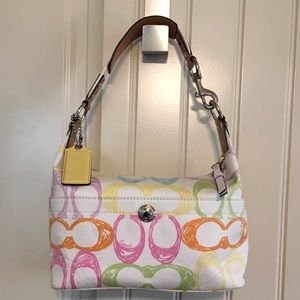 Coach Hamptons Pastel Scribble Small Hobo